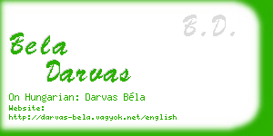 bela darvas business card
